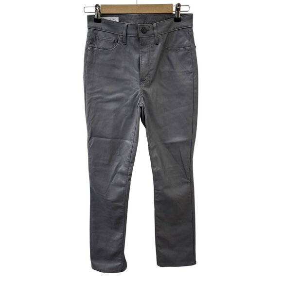 Gap Vintage Slim High Rise Faux Leather Ankle Pants Gray Women's 26/12R - Picture 1 of 11